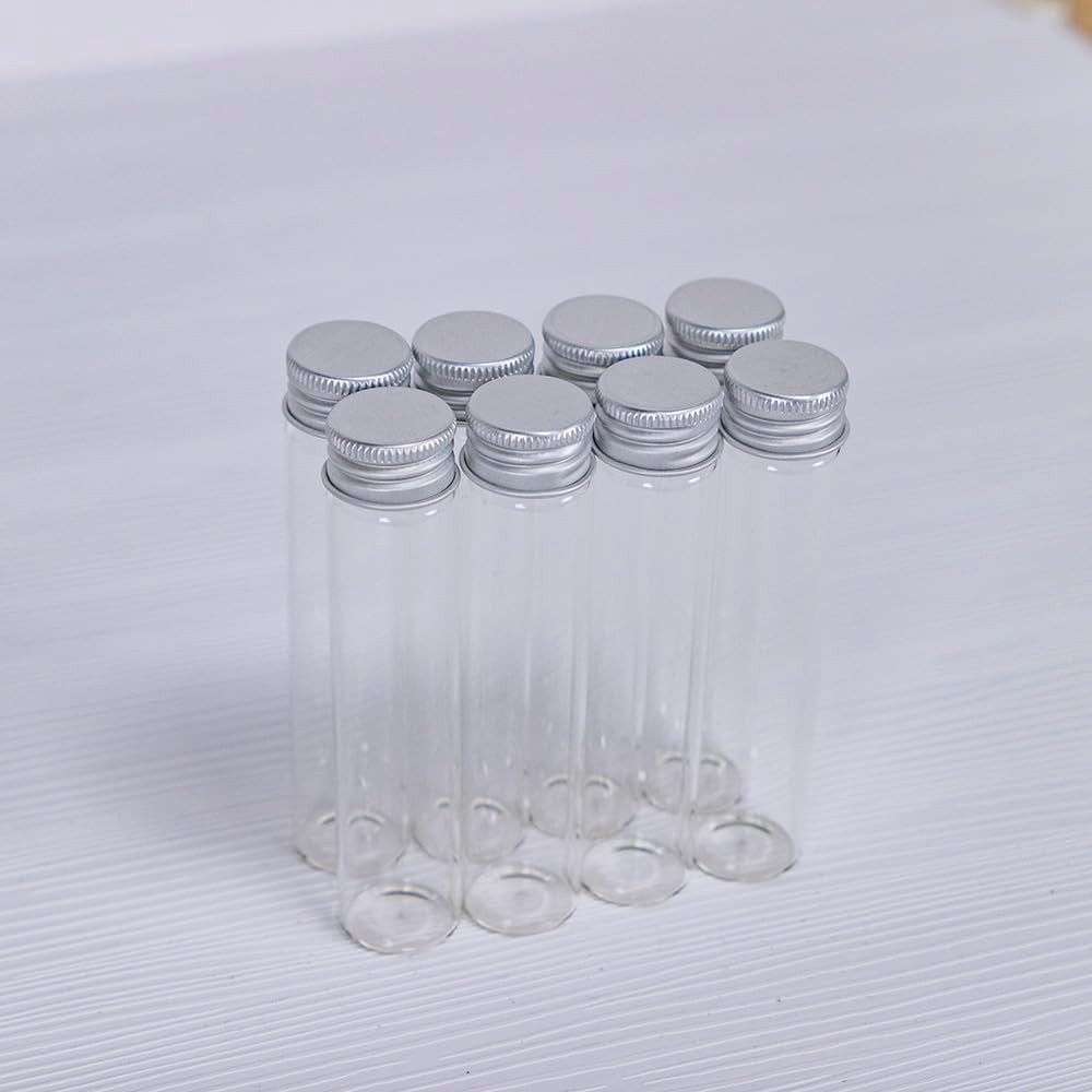 6 Pcs 5Ml Glass Vials Small Bottles with Aluminum Screw Caps, Mini Glass Vials,