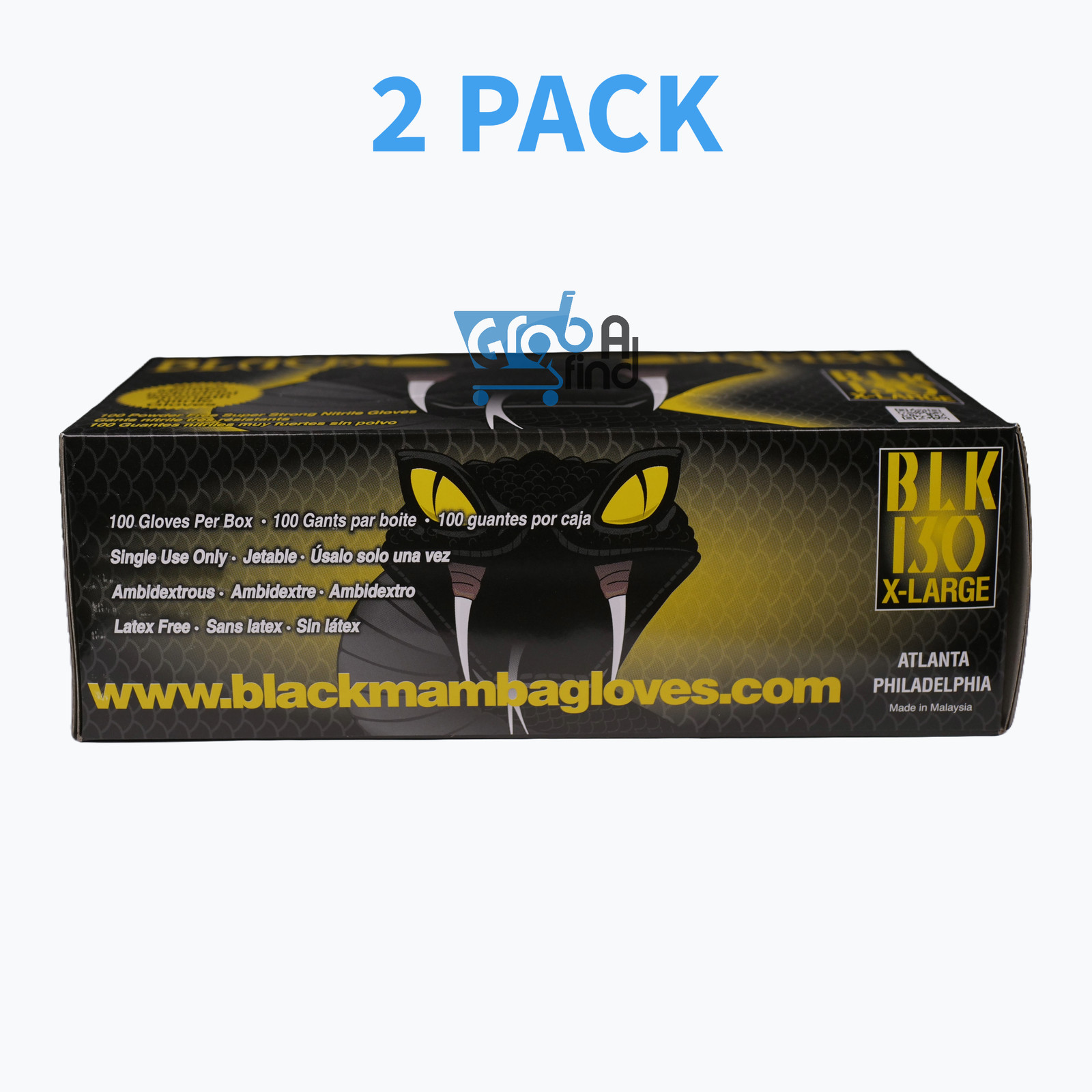 2 Boxes Black Mamba Gloves Super Strong Nitrile Size XL (200 Count)