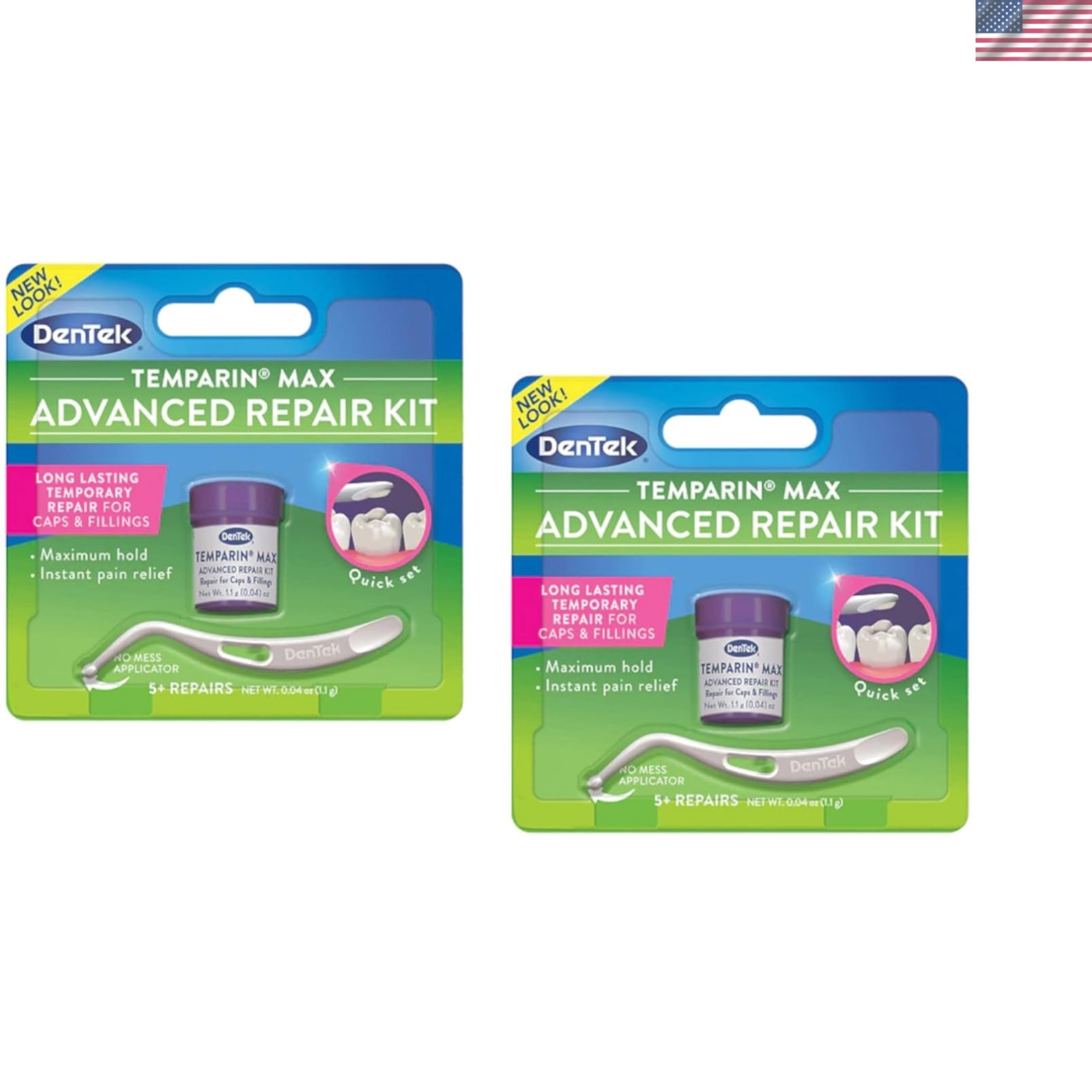 Temparin Max: 2-Pack Gel Dental Repair Kit for Lost Fillings & Emergency Repairs