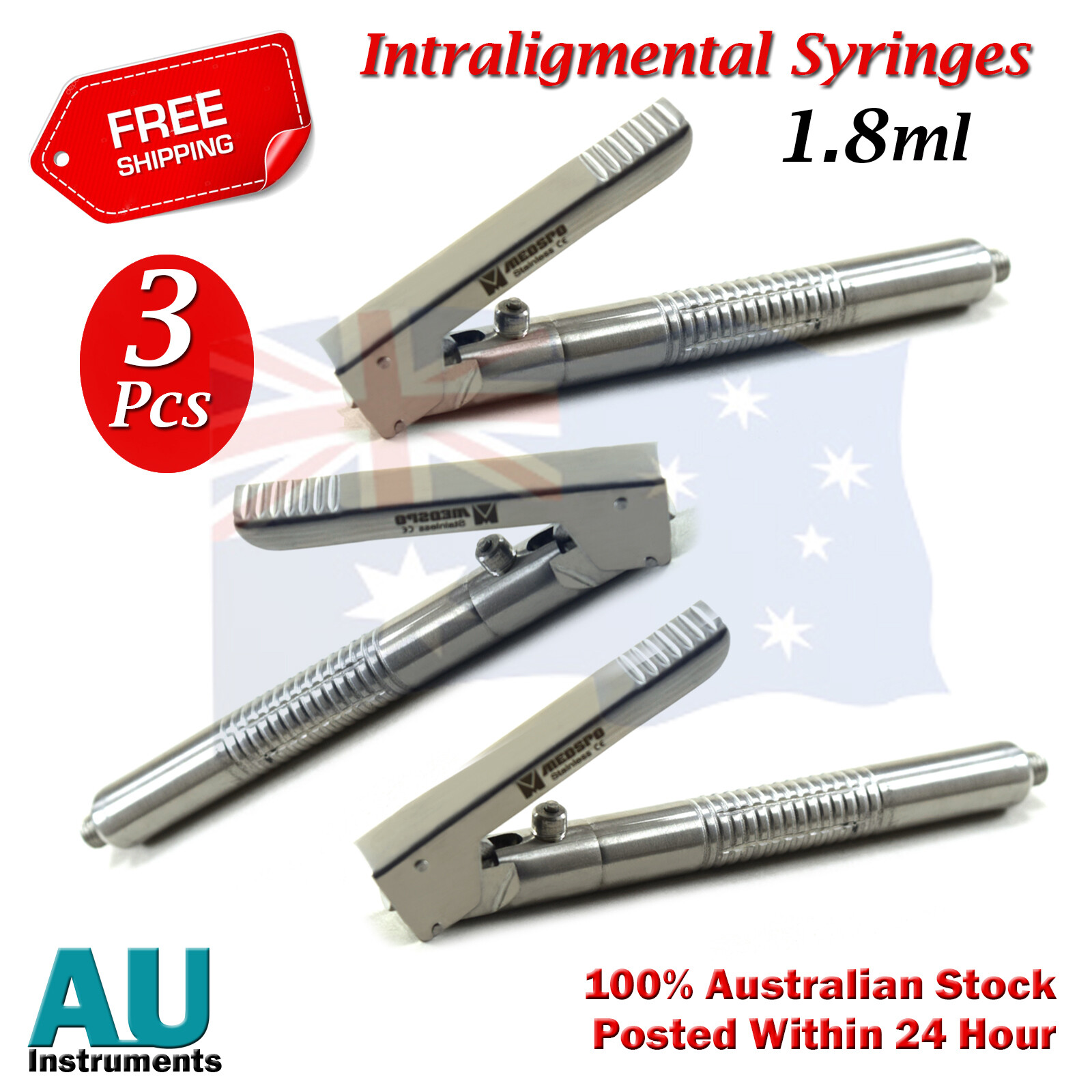 Medspo® 3Pcs Intraligamental Anaesthesia Syringe Medical Dental Filling Guns Lab