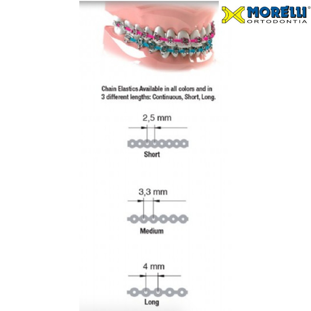 1pcs Dental Power Chain Gray Large Elastic 4.5m Orthodontic Tooth Roll Morelli