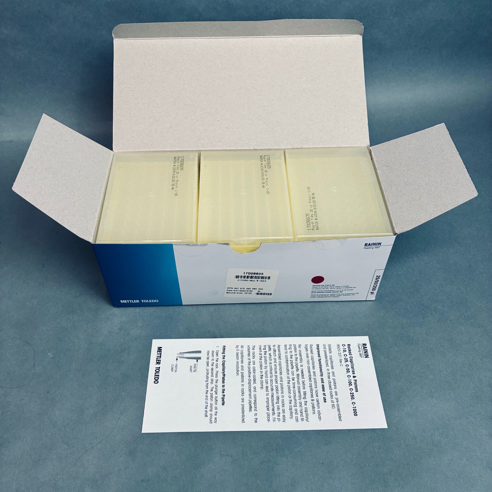 Rainin Capillary Pistons 25 ul Pos-D Sterile – 3 Packs of 180 Pistons