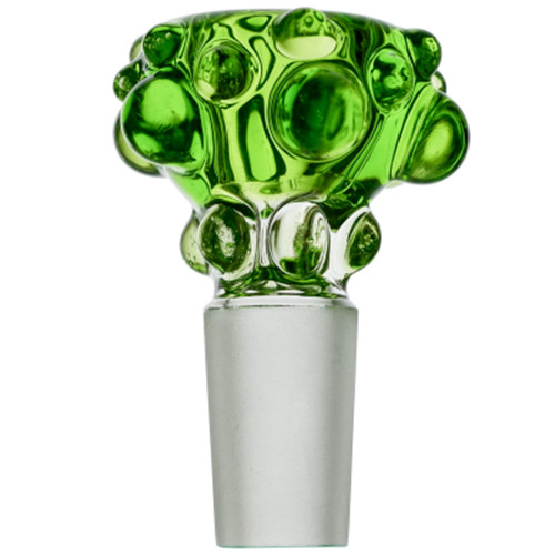 Full Color w Clear Warts Glass on Glass Funnel Slide Bowl 14mm 18mm