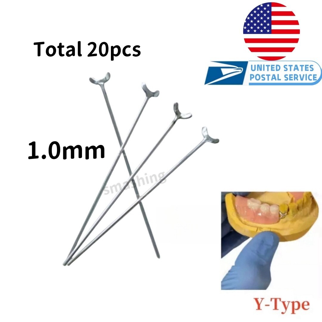 20Pcs 1.0mm Dental Ball Retainer J Clasp Oblique Clasps Bars Y-Type Scheu Style