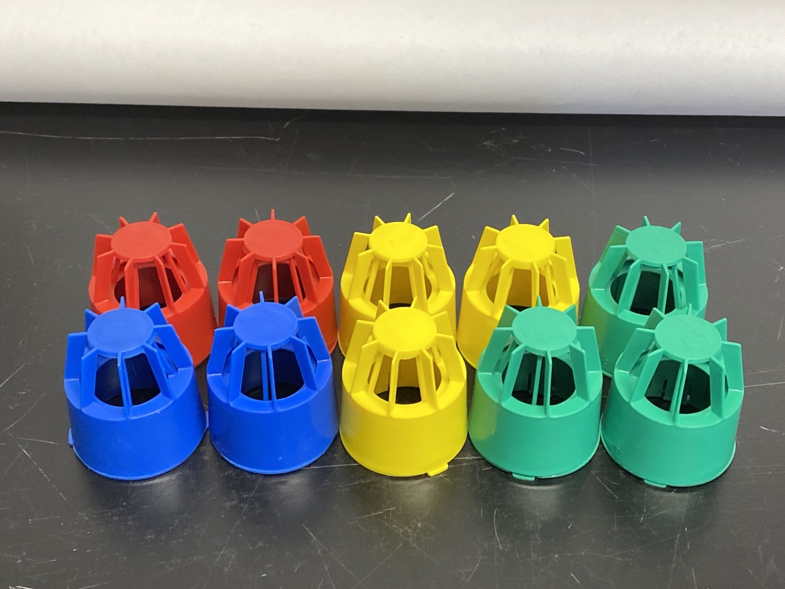Used (10) IBI TUNAIR Two-Piece PP Flask Caps for 300mL Shaker Flasks SS-3014