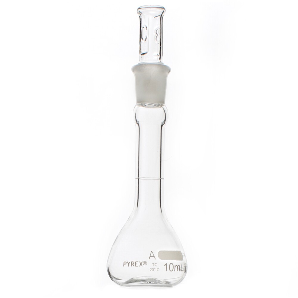 PYREX 5640-10, 10mL Volumetric Flasks w/ Glass Stopper, Class A (Case of 12)