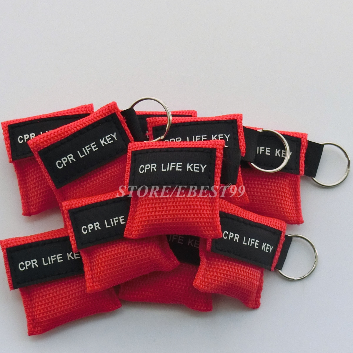 100pcs/pack CPR MASK Disposable Face Shield One Way Valve With KeyChian Pouch
