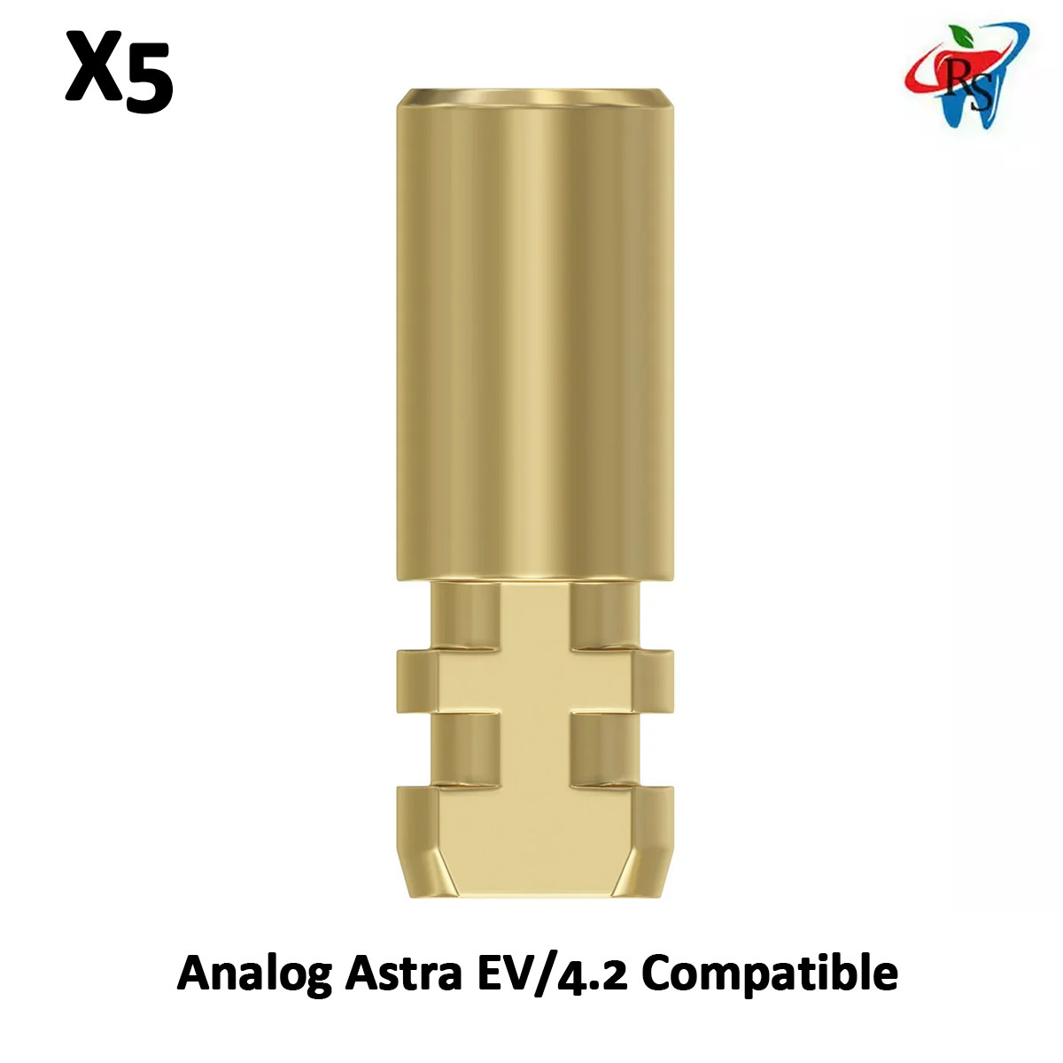 5x Dental Analog Astra EV Compatible Ø4.2mm Platform Titanium Lab Replica