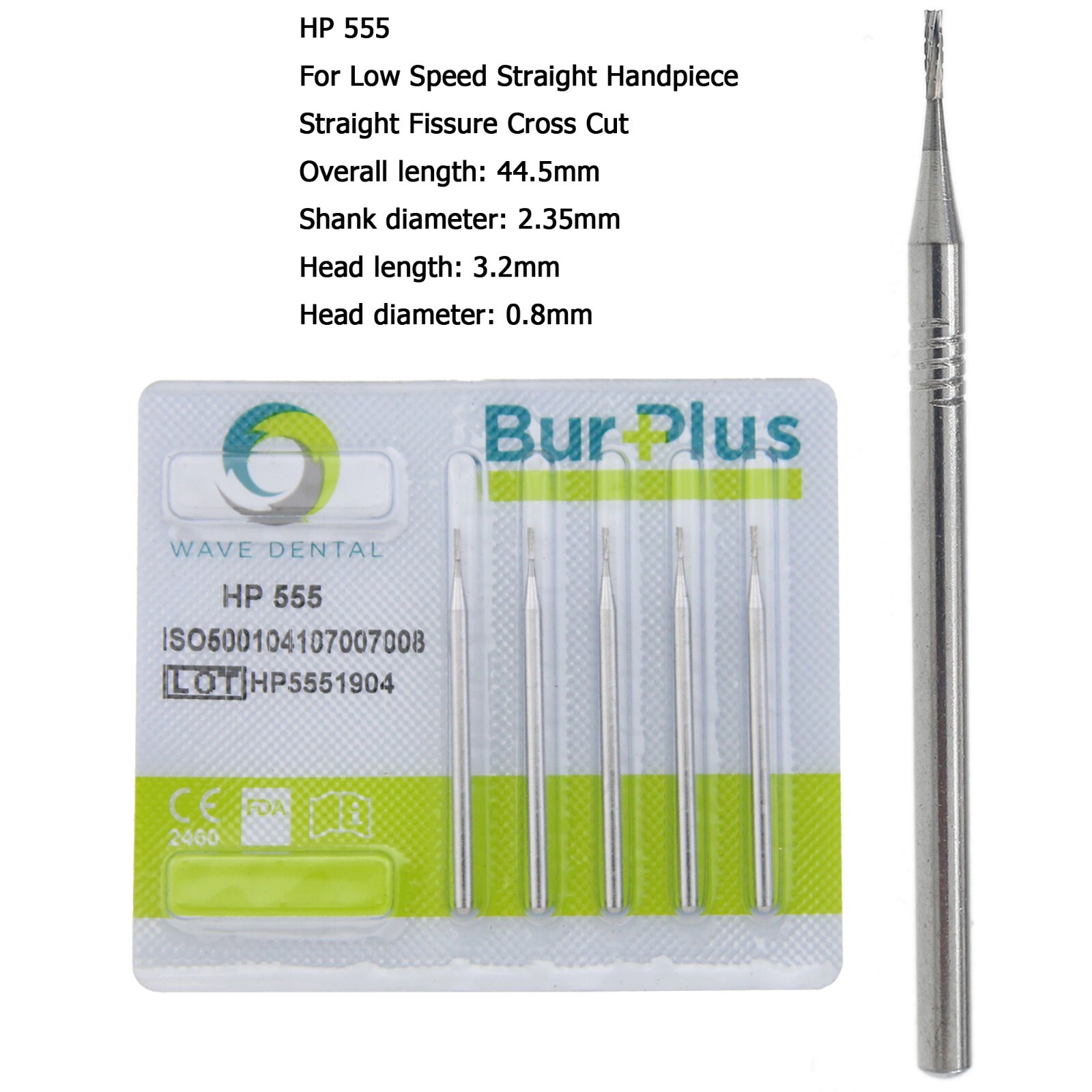 WAVE Dental HP Carbide Burs Surgical Straight Handpiece Burs 44.5mm HP 557 558