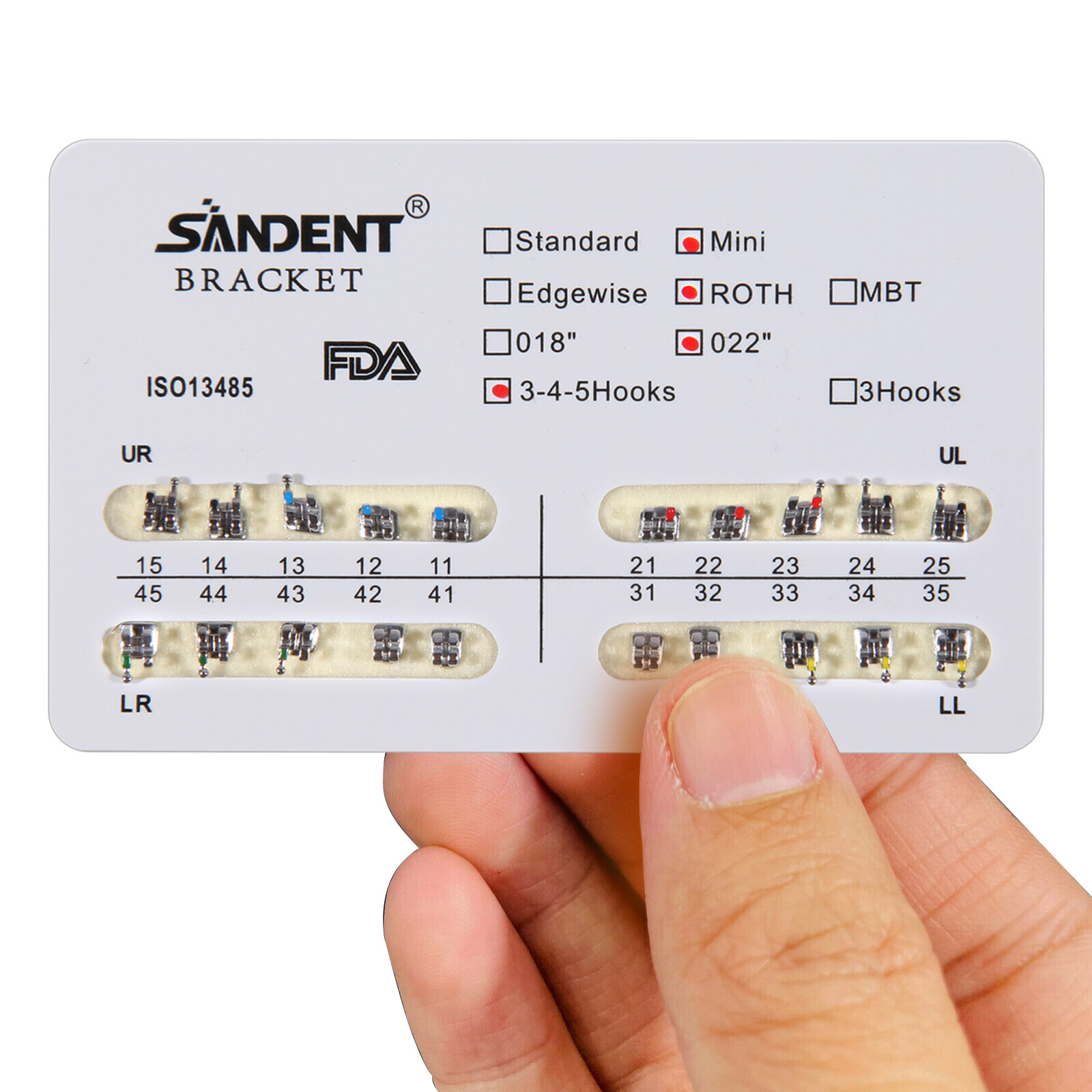 10 packs Dental Orthodontic Brackets Braces Mini Roth Slot 022 345Hook #2 200pcs
