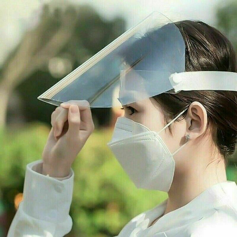 Full Safety Face Shield Guard Protector Mask Clear Head Band Elastic Reusable US