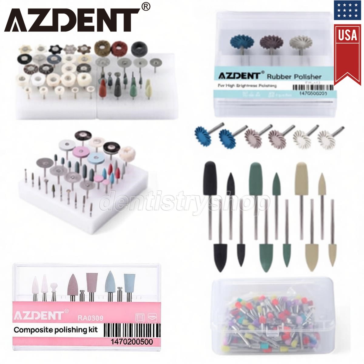 Dental Burs Polishers Composite Polishing Diamond RA Disc kit Wheels Coarse