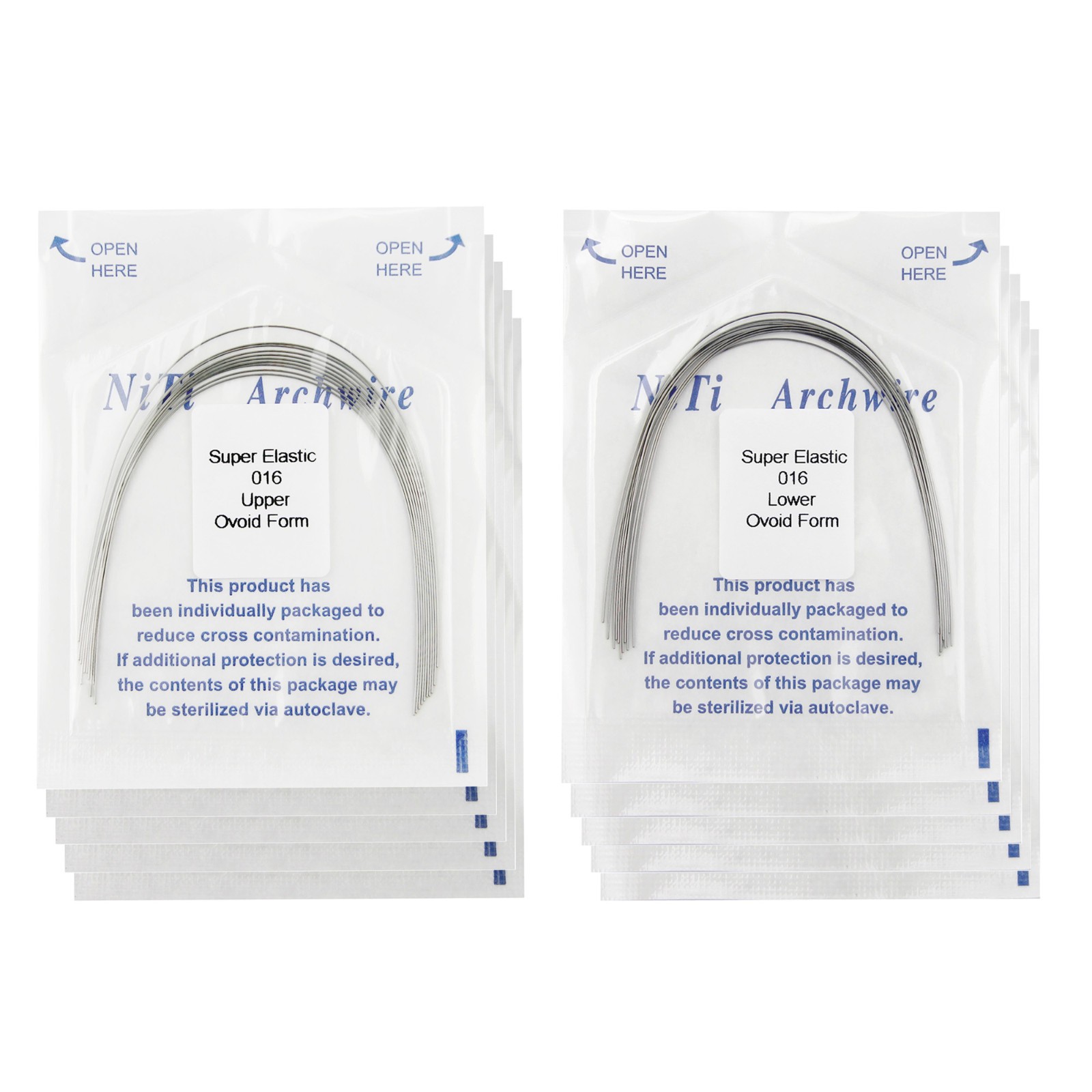 100PCS Dental Orthodontic Arch Wire Niti Round Ovoid Upper Lower 012 014 016 018