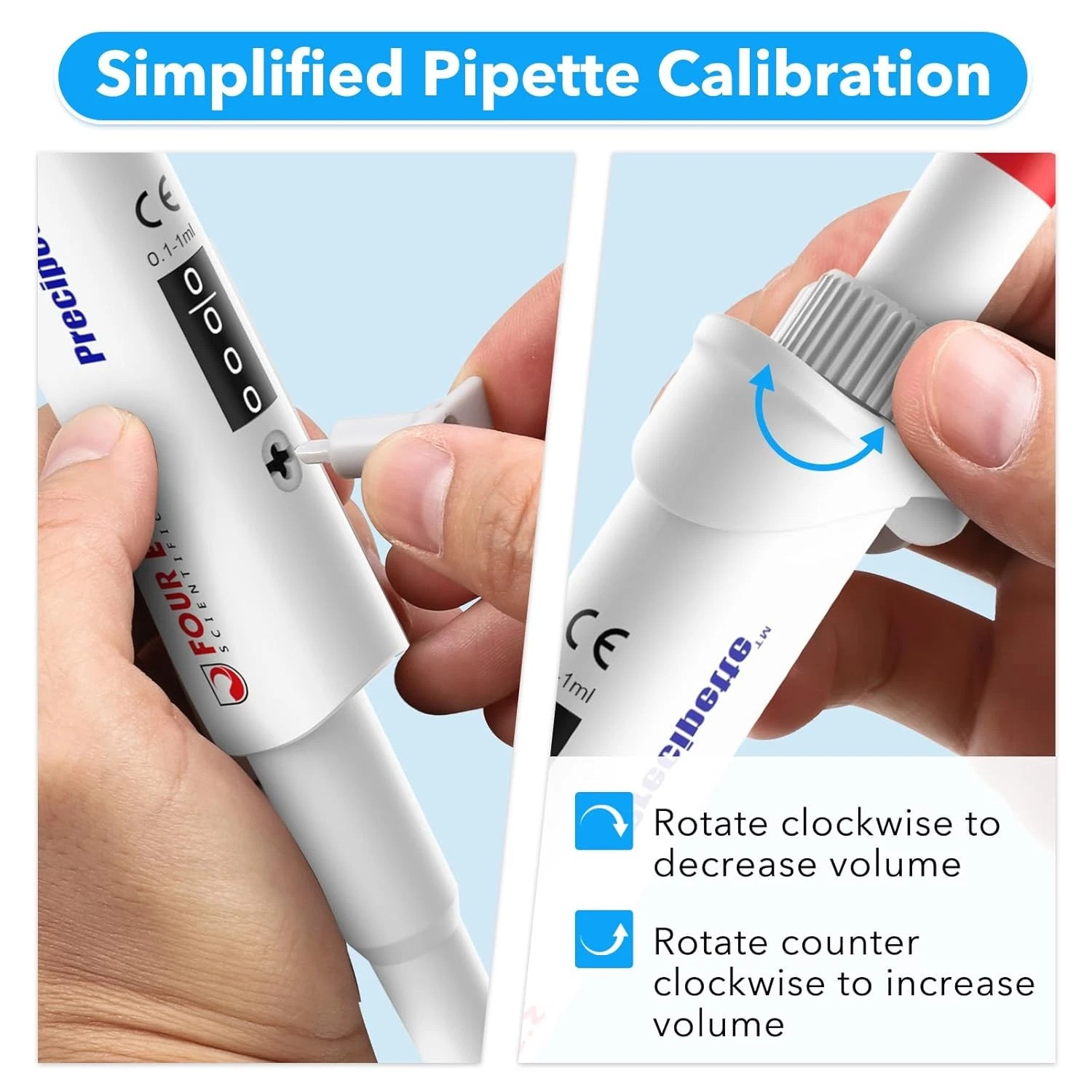 0.1-1ml Lab Micropipette Adjustable Manual Pipette Single Channel Pipettor New
