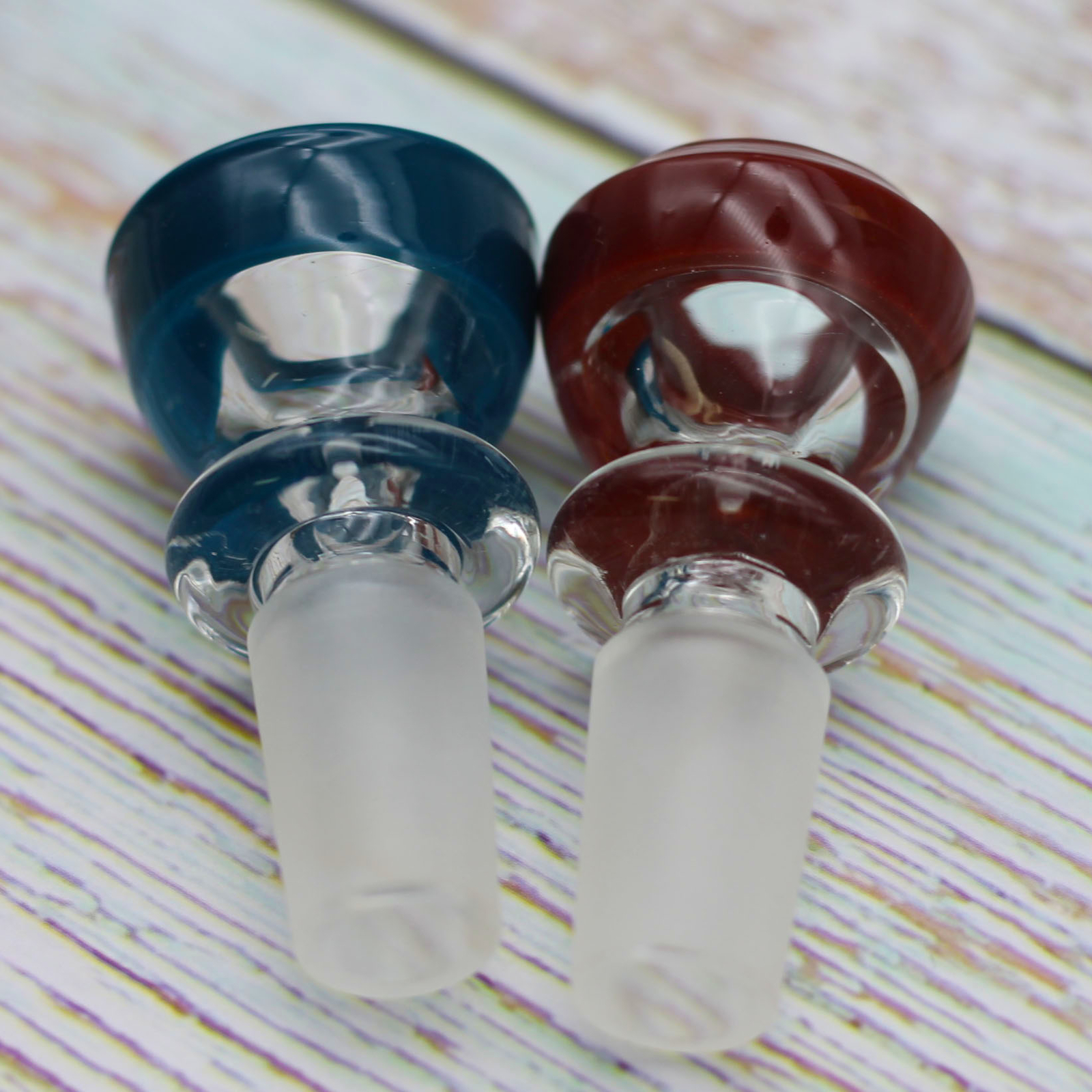 Color Lip Tea Cup Maria Glass on Glass Funnel Slide Bowl 14mm 18mm