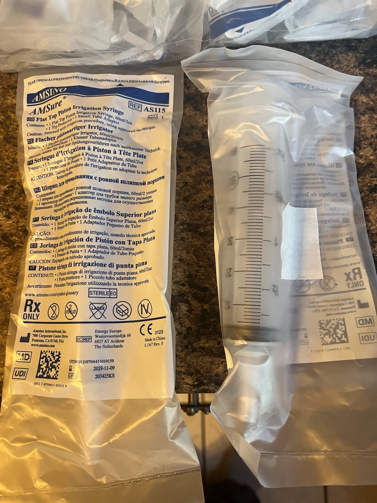 AMSINO AMSure AS116 Piston Irrigation Syringe 23 Packs