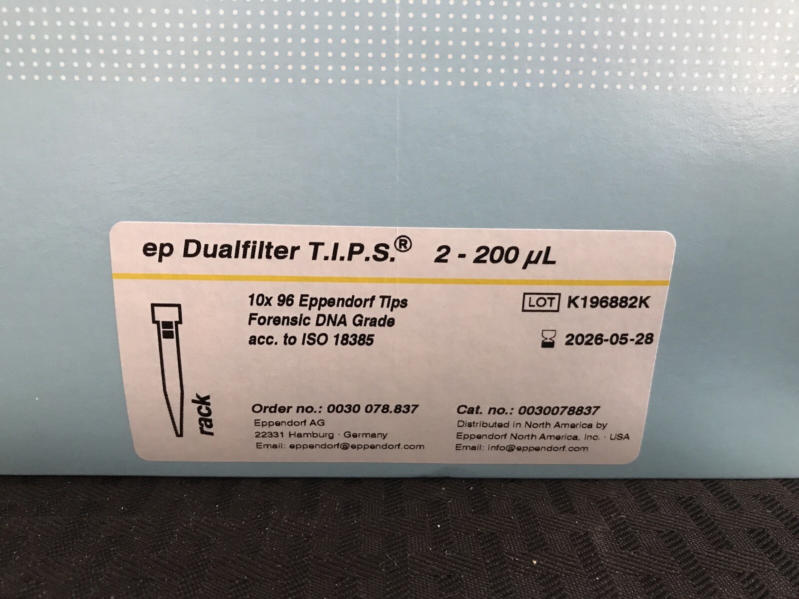 (960) EPPENDORF ep Dualfilter TIPS 200uL Forensic DNA Pipet Tip 10×96 0030078837
