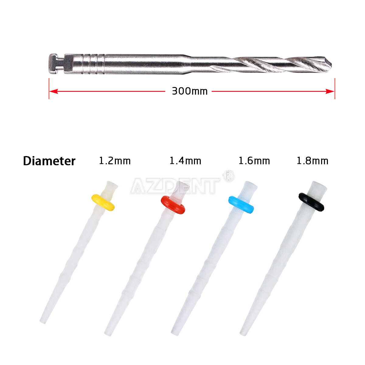 5 Kits Dental AAA Fiber Post Resin Screw High-intensity Thread Glass + Drills
