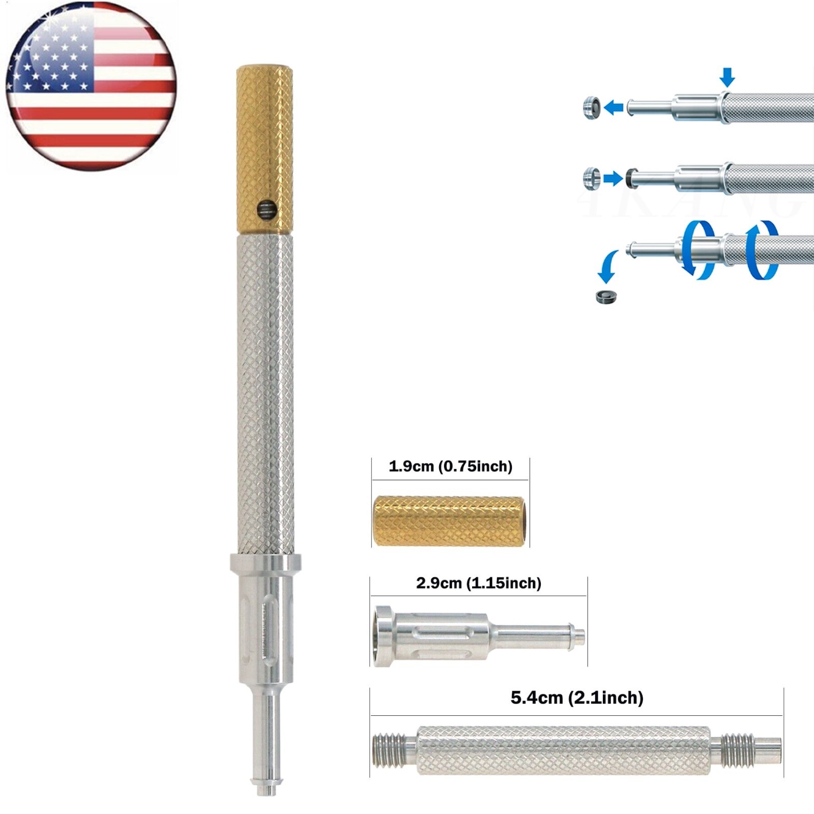 US Dental Overdenture Locator Core Tool Strong Retention Caps 1.2/2.4lbs Inserts