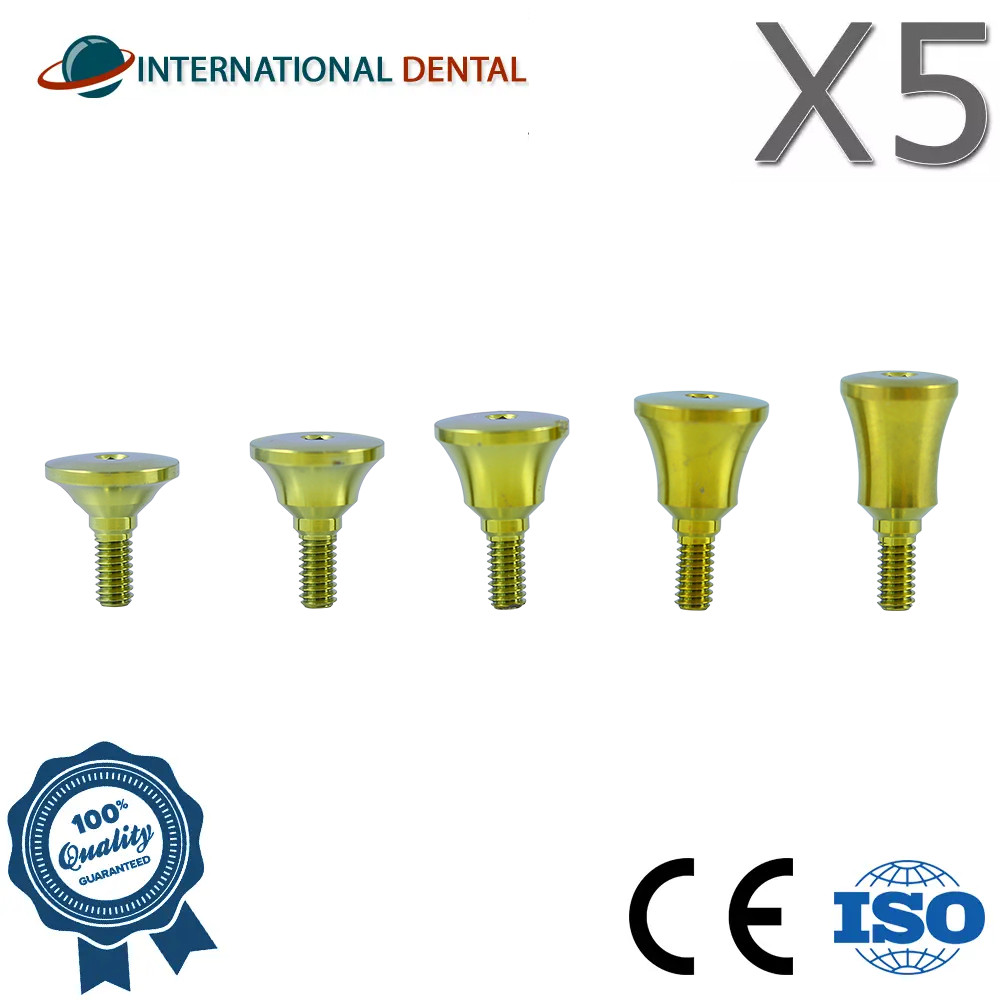 5x Dental Titanium Concave Anatomic Healing Cap Ø6.3 – Extra Wide Int Hex 2.42mm