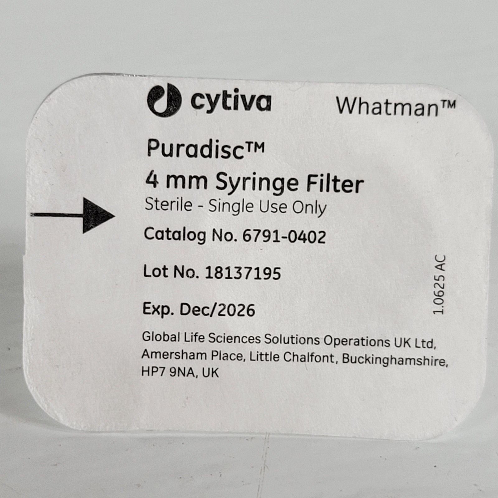 10x Whatman Puradisc 4 6791-0402 Single Use PVDF Filters 4mm 0.2um