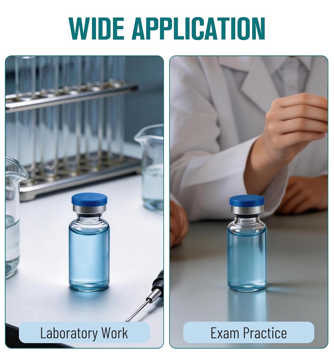 100/500/1000Pcs 10ml Lab Sample Vials Clear Glass Vials with Caps Headspace Vial
