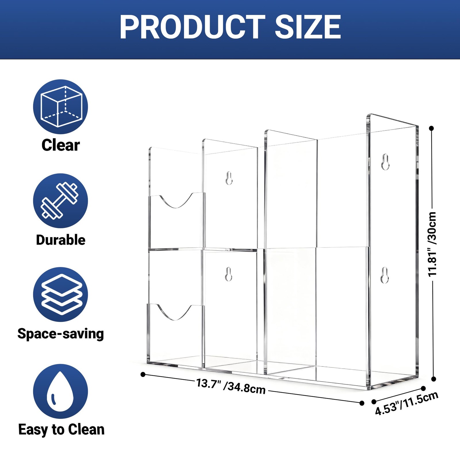 Aphbrada Acrylic Sterilization Pouches Organizer Holder with 4 Divided Compar…