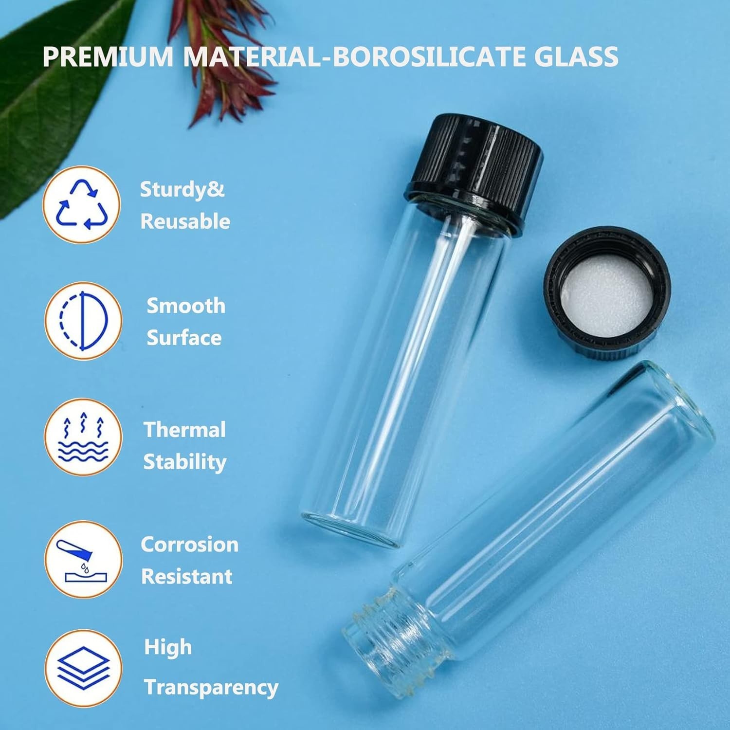 20 PCS 4ml Borosilicate Glass Vials with Caps | Leak-proof tiny jars,Sample s…