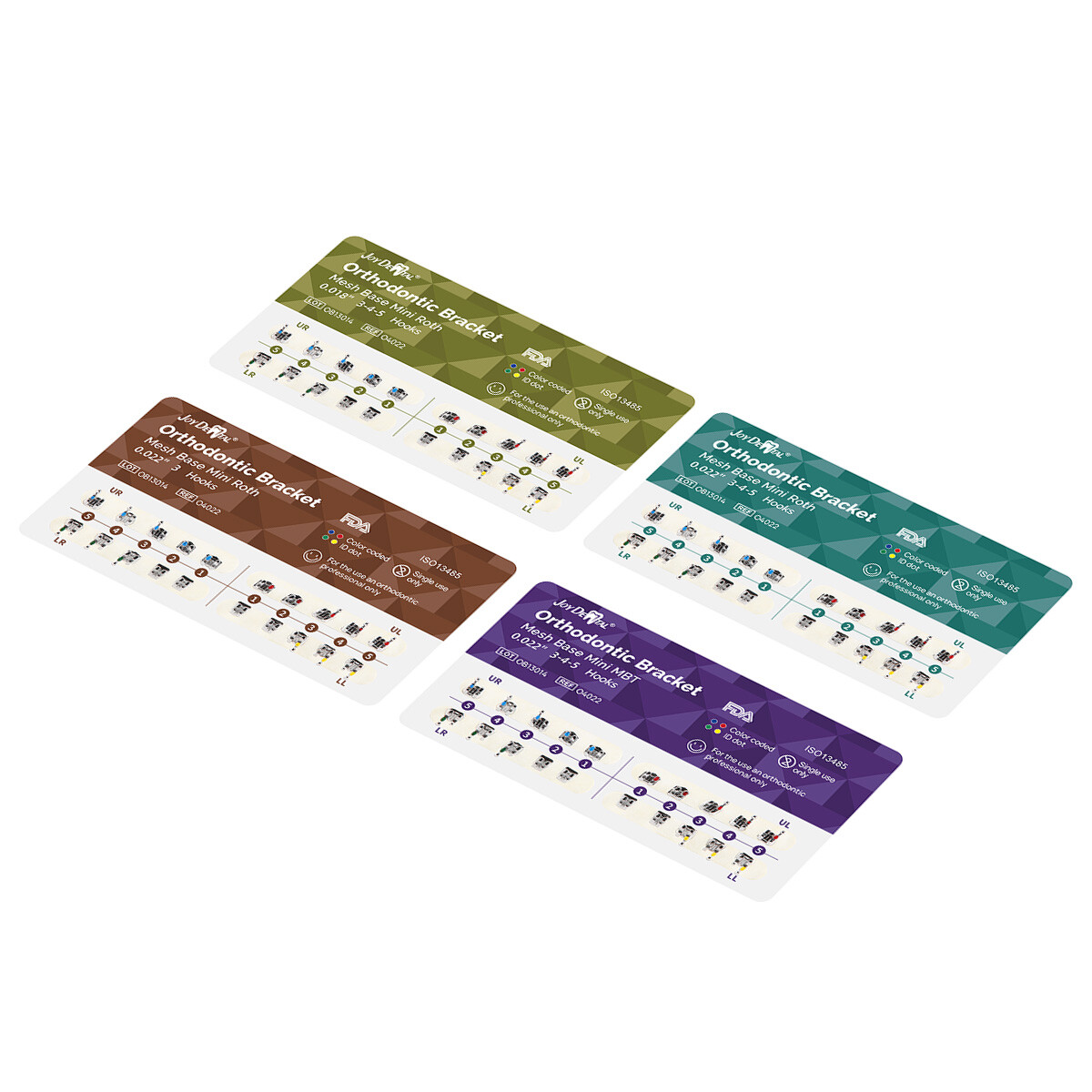 Dental Orthodontic Brackets Mesh Base Mini Roth MBT 022 018 Hooks Joydental
