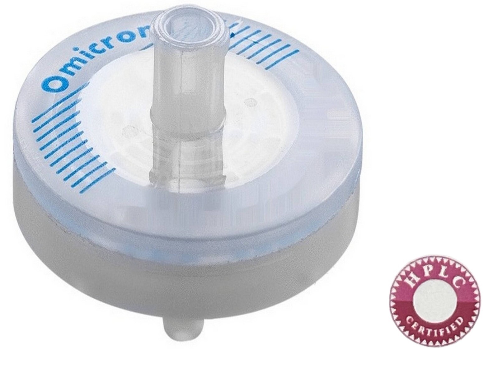 OMICRON®️ PTFE Syringe Filter Non-Sterile, HPLC Certified, 25mm, 0.45um 100/Pk