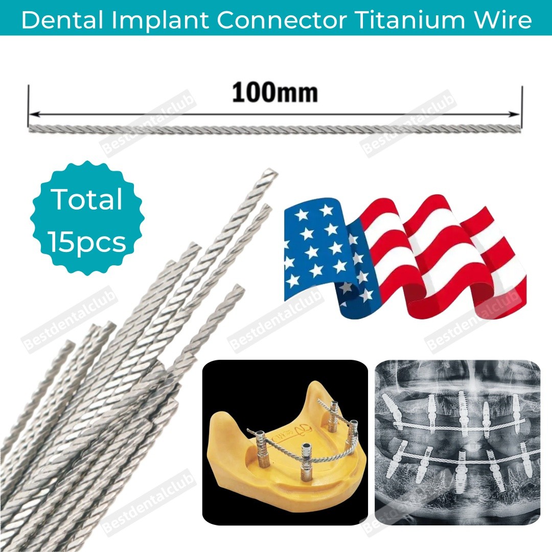 15Pcs Dental Implant Connector Stainless Wire Overdenture MU Wires Strengthener