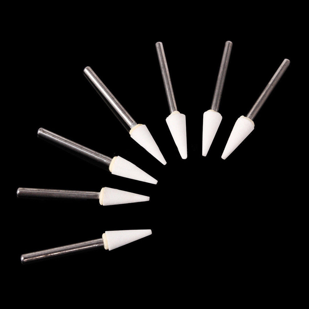 Dental White Stone Porcelain Resin Handpiece Polishing Burs FG Cone/Flame/Round