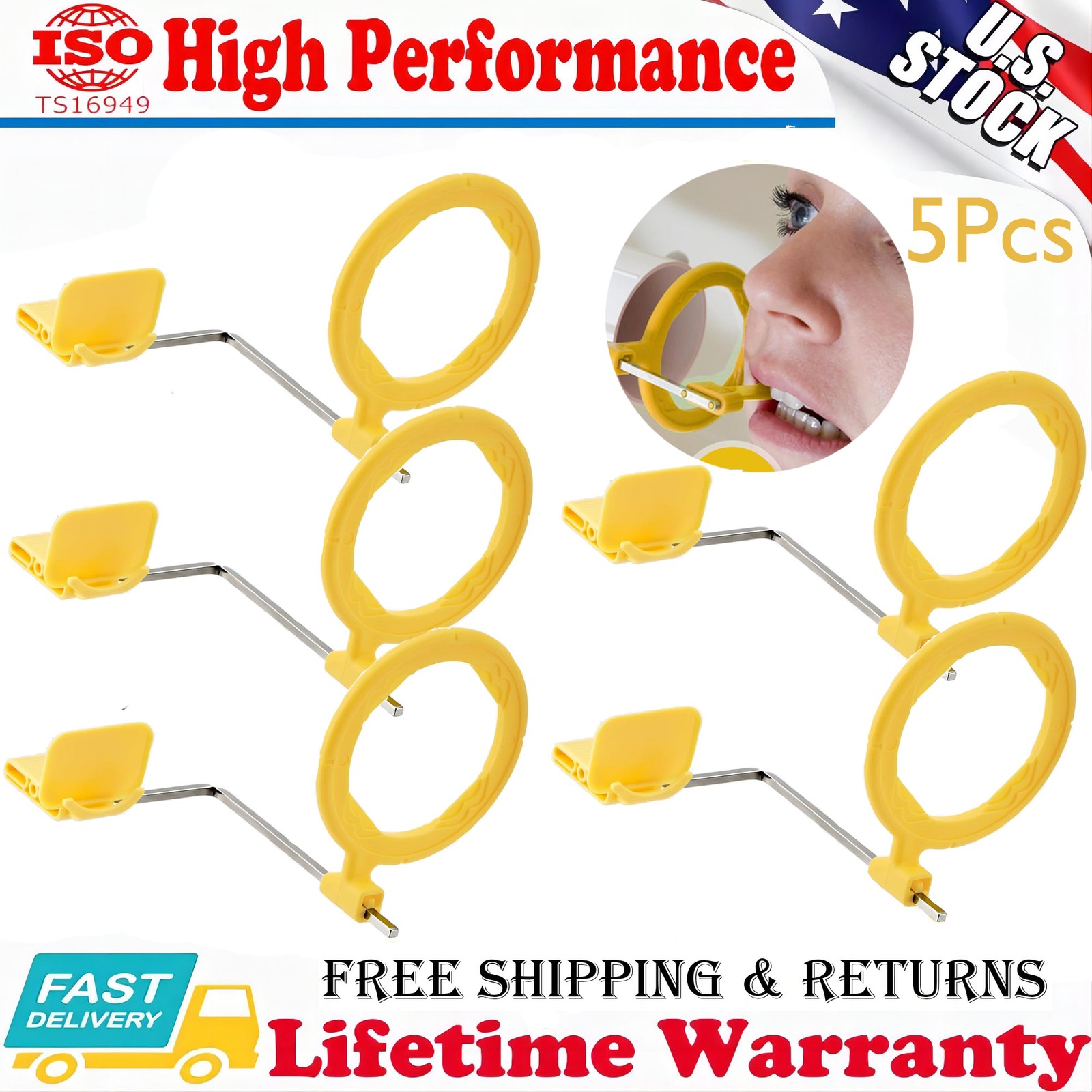 5Packs Dental X-Ray Sensor Holder Posterior Arm Dental Aiming Ring Autoclavable