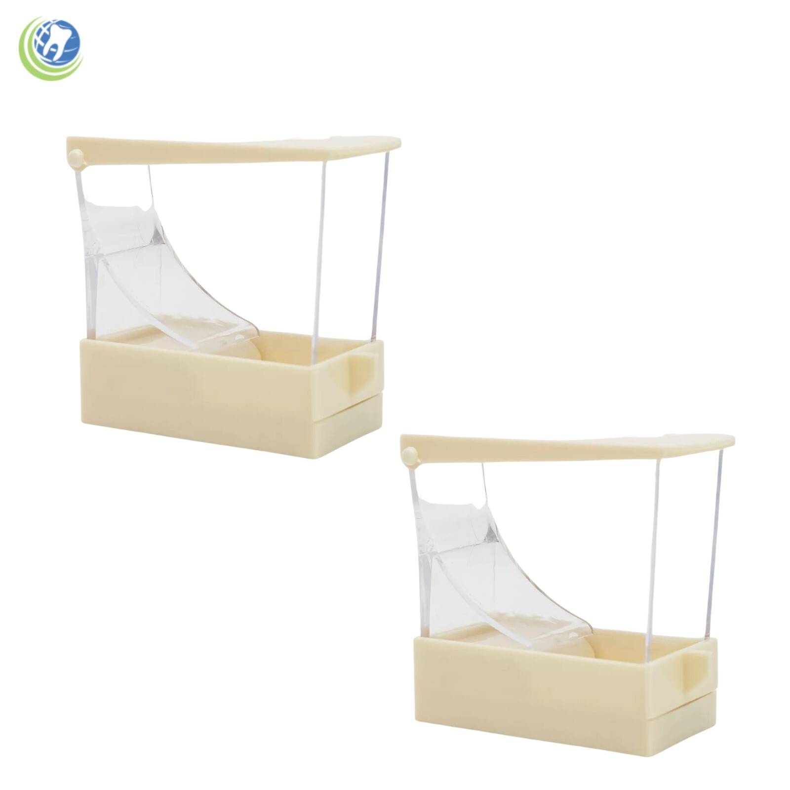 2X Dental Cotton Roll Dispenser Holder Organizer Deluxe with pull-out tray White