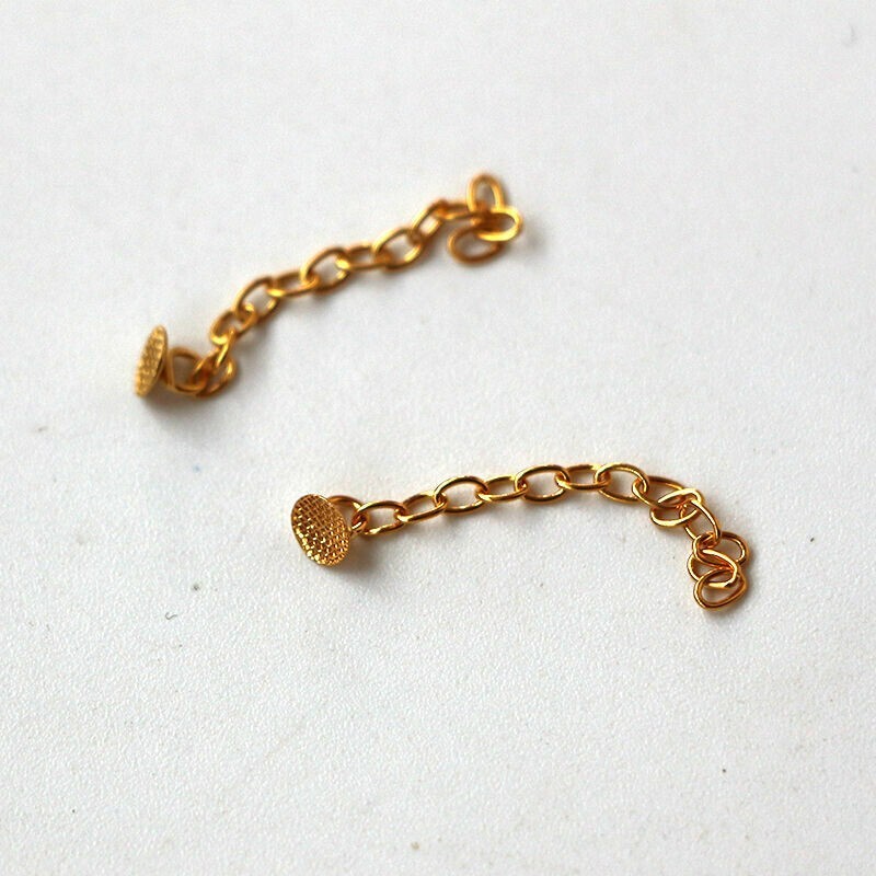 1-100×Dental Orthodontic Button Chains Lingual Chain Gold Plated Round 2pcs/pack