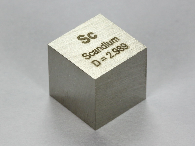 Scandium density cube ultra precision 10.0×10.0x10.0mm – 99.99% purity