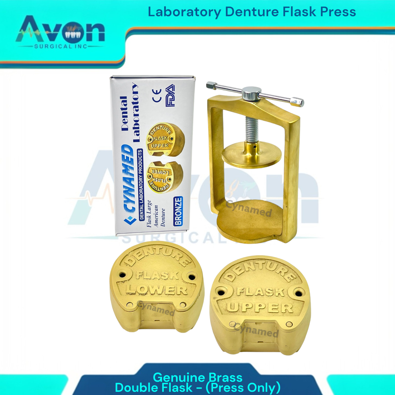 Double Flask Denture Press Bronze Brass | Laboratory Denture Press