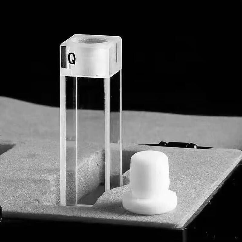 Q-214 Fused Quartz Fluorescence Cuvette With Teflon Stopper with Round Bottom.