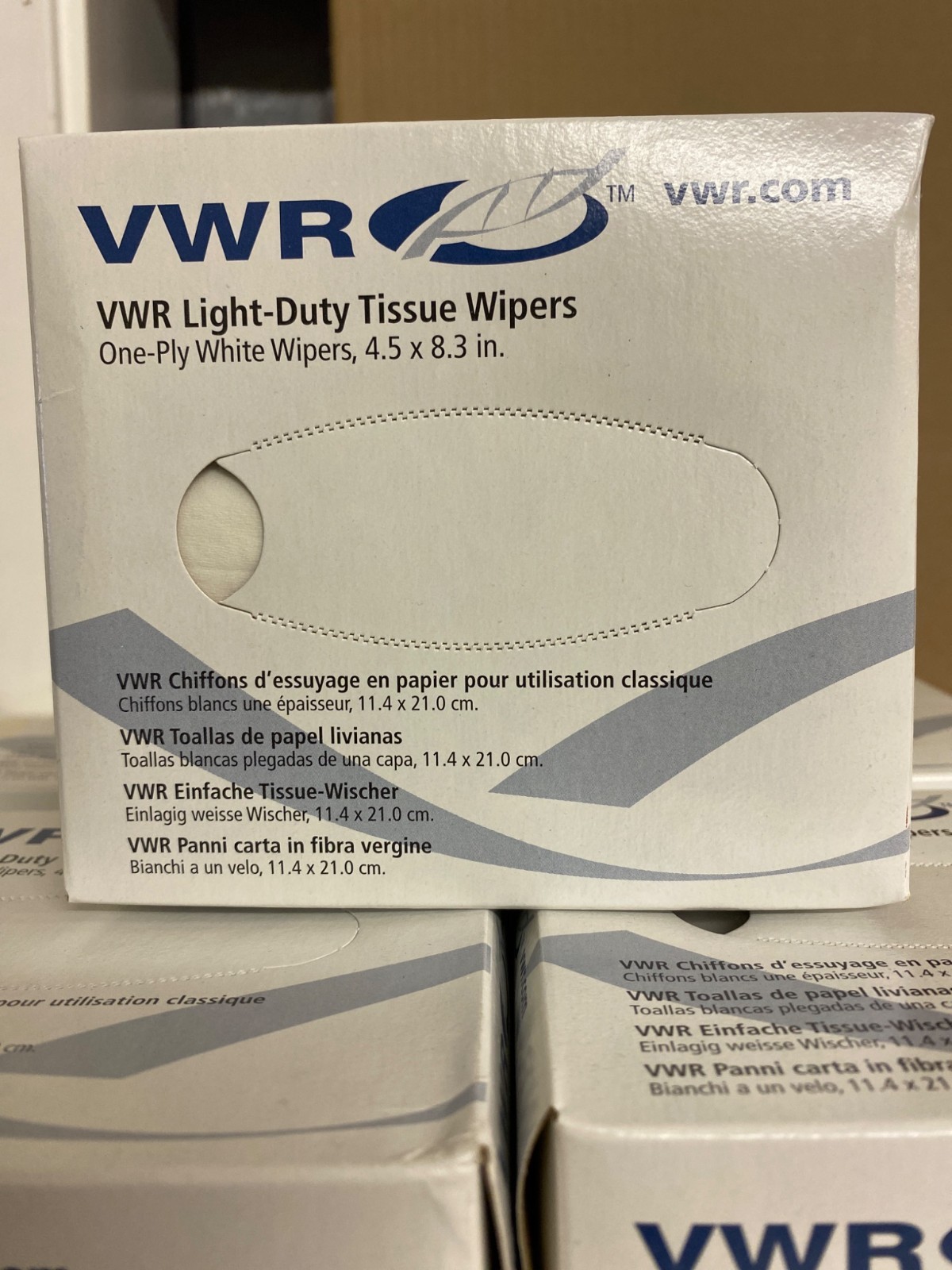 4 Boxes – VWR Light-Duty Tissue Wipers 4.5″ x 8.3″, 1-Ply, 280/Box – 82003-820