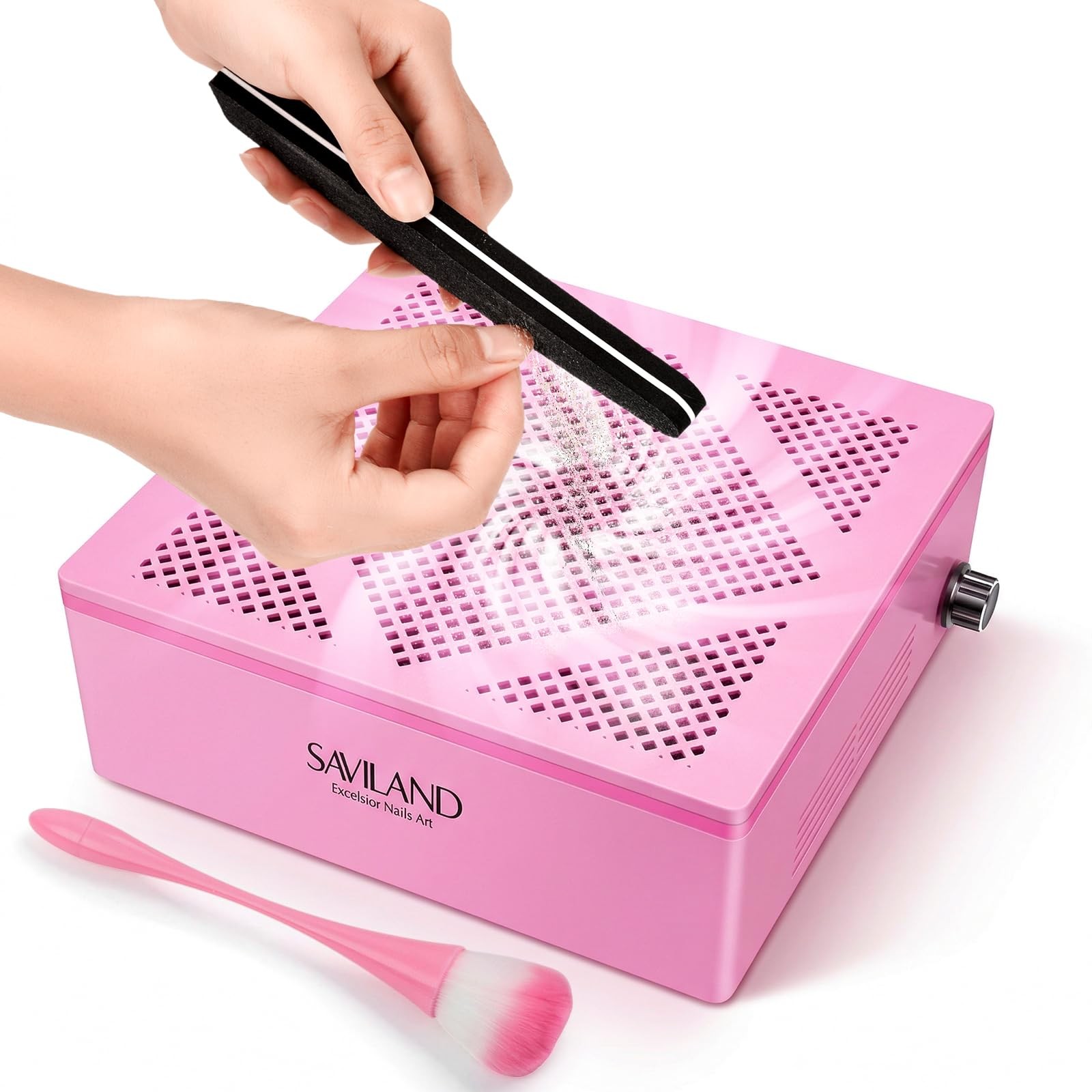 Saviland Nail Dust Collector 60W Powerful Nail Vacuum Dust Collector Brush