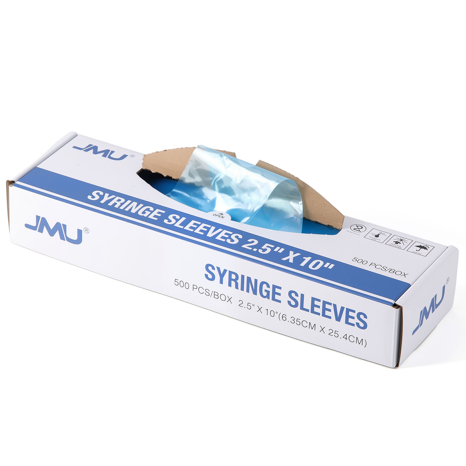 500Pcs Dental Syringe Sleeves Plastic Protective Barrier 2.5″x10″ Blue