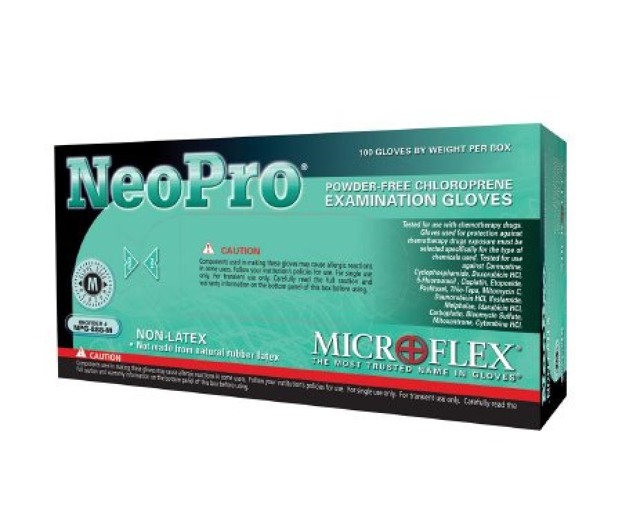 MicroFlex NeoPro Exam Glove Adult, M, 9.6″ Green Polychloroprene Stand Cuff 1000