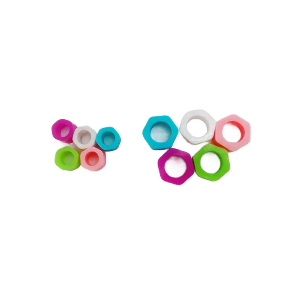 1 Box 100Pcs Dental Instrument Code Ring Plain Large Size Mixed Color