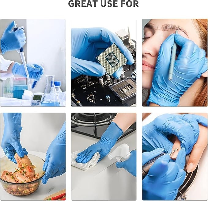 Nitrile Gloves 100Pcs Disposable Blue,Medium/Large/XLarge, No……