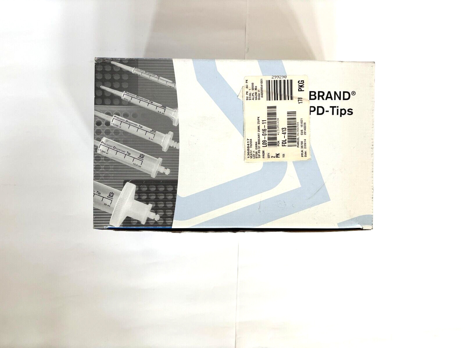 NEW 702694 PLASTIBRAND PD-TIPS Non-Sterile Repeater Pipet Tips 25ML QTY 25/box