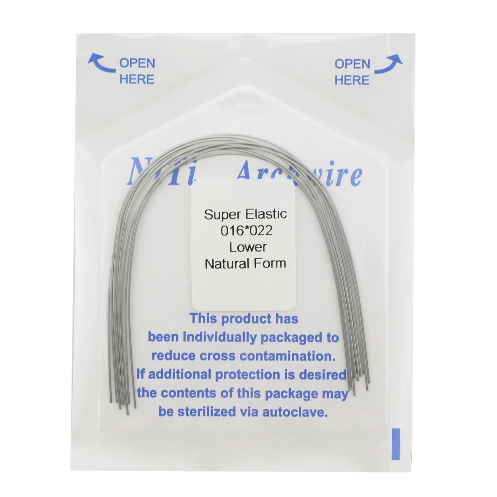 Dental Orthodontic Niti Arch Wires Natural Form Rectangular 16*16 16*22 19*25