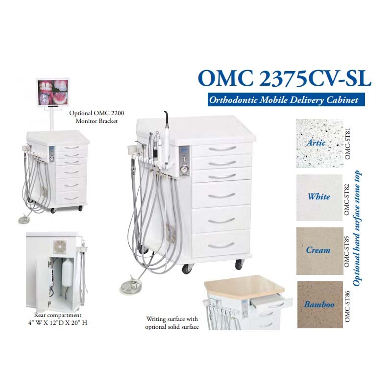 TPC Dental OMC 2375CV-SL Orthodontic Mobile Delivery Cabinet
