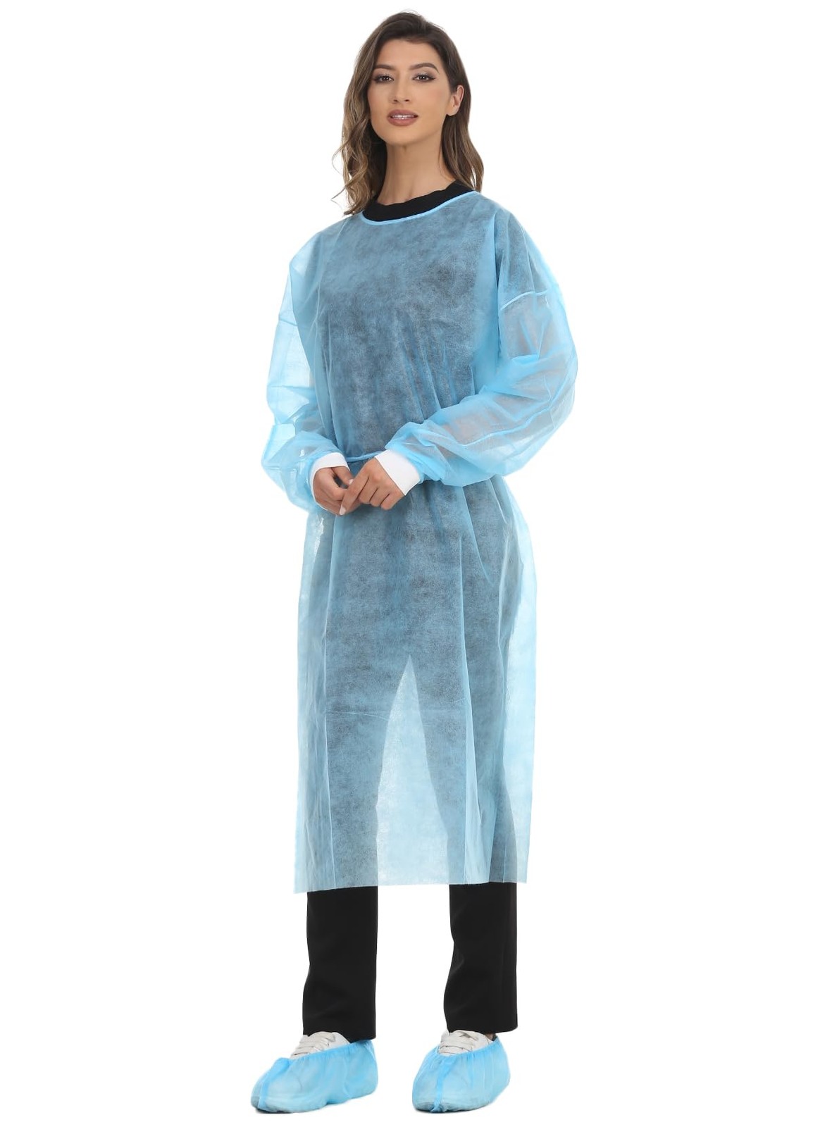 Disposable Isolation Gown Polypropylene Lab Gowns Knit Cuff Long Sleeve Pack …