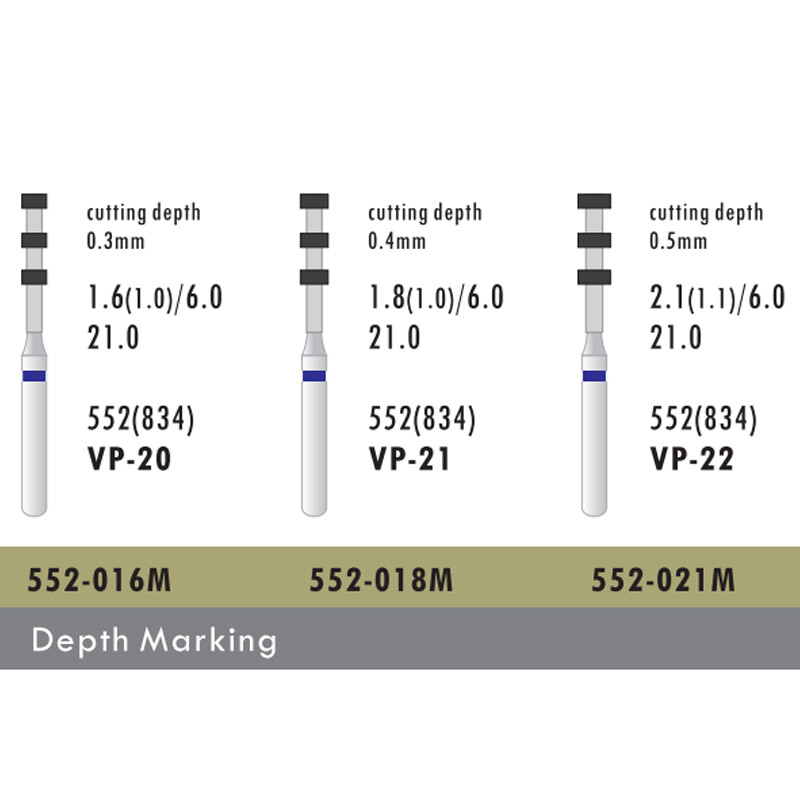 10Pcs Super Coarse Dental Diamond Bur – Black Head/Depth Marking Type