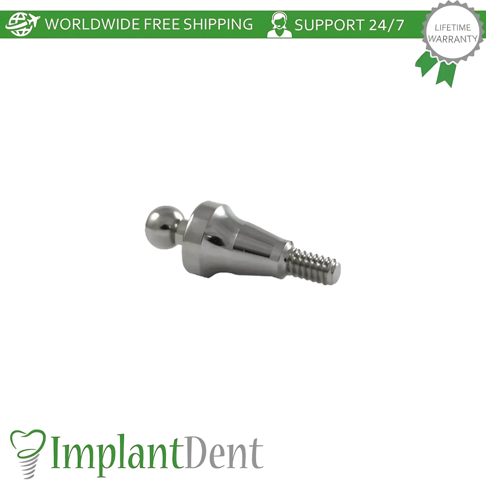 1x Straight Ball Attachment Standard Set Narrow Platform NP Conical Hex 2.25mm